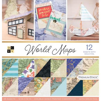 DCWV Designpapier - World Maps